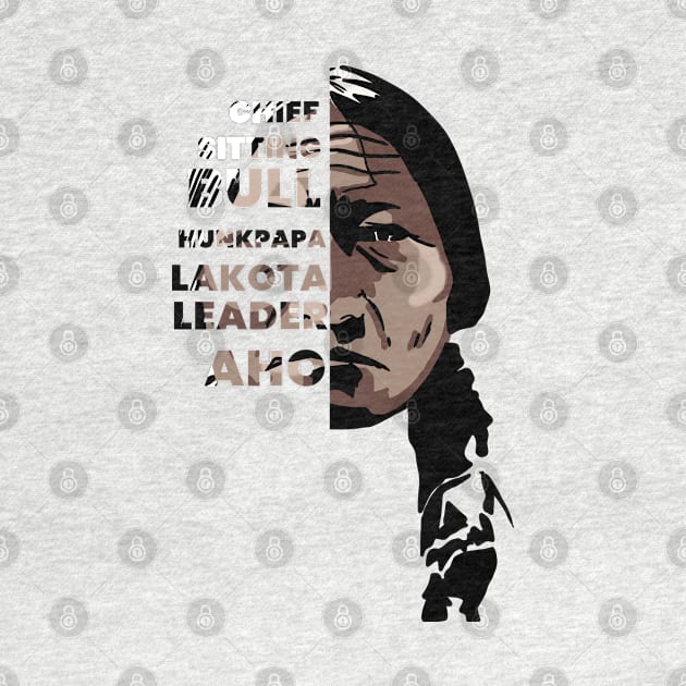 Sitting Bull Native American Half Face Design by Eyanosa